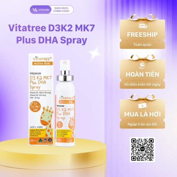 Xịt Vitatree Premium D3K2MK7 Plus DHA