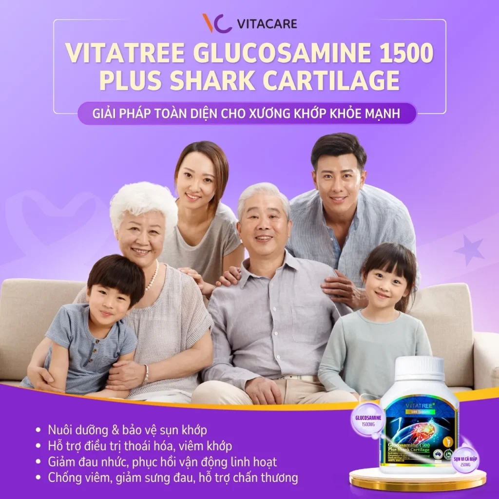 Viên uống Glucosamine Vitatree Essensis hỗ trợ giảm đau nhức, phục hồi vận động