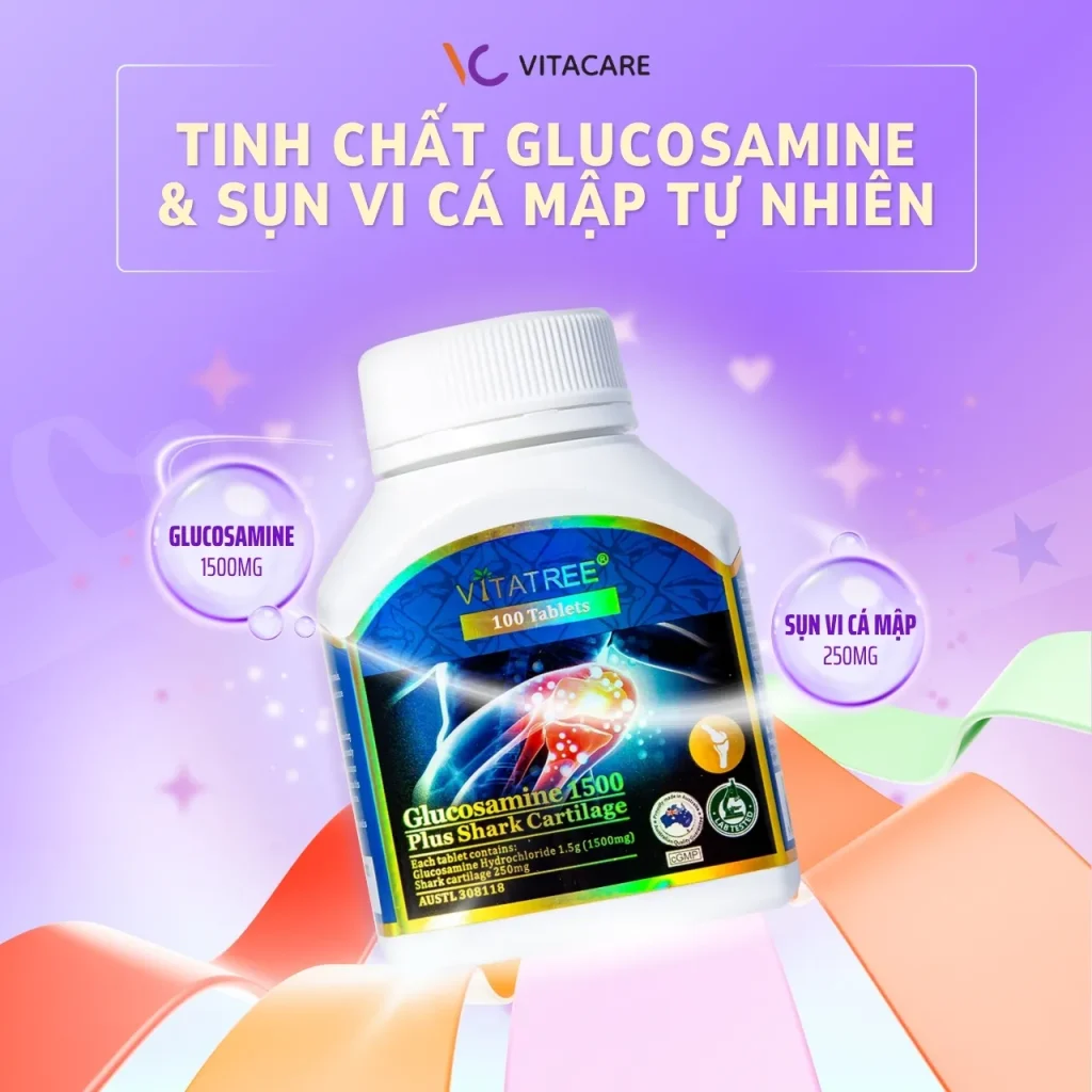 Thành phần chính Vitatree Glucosamine 1500 hỗ trợ tái tạo sụn khớp