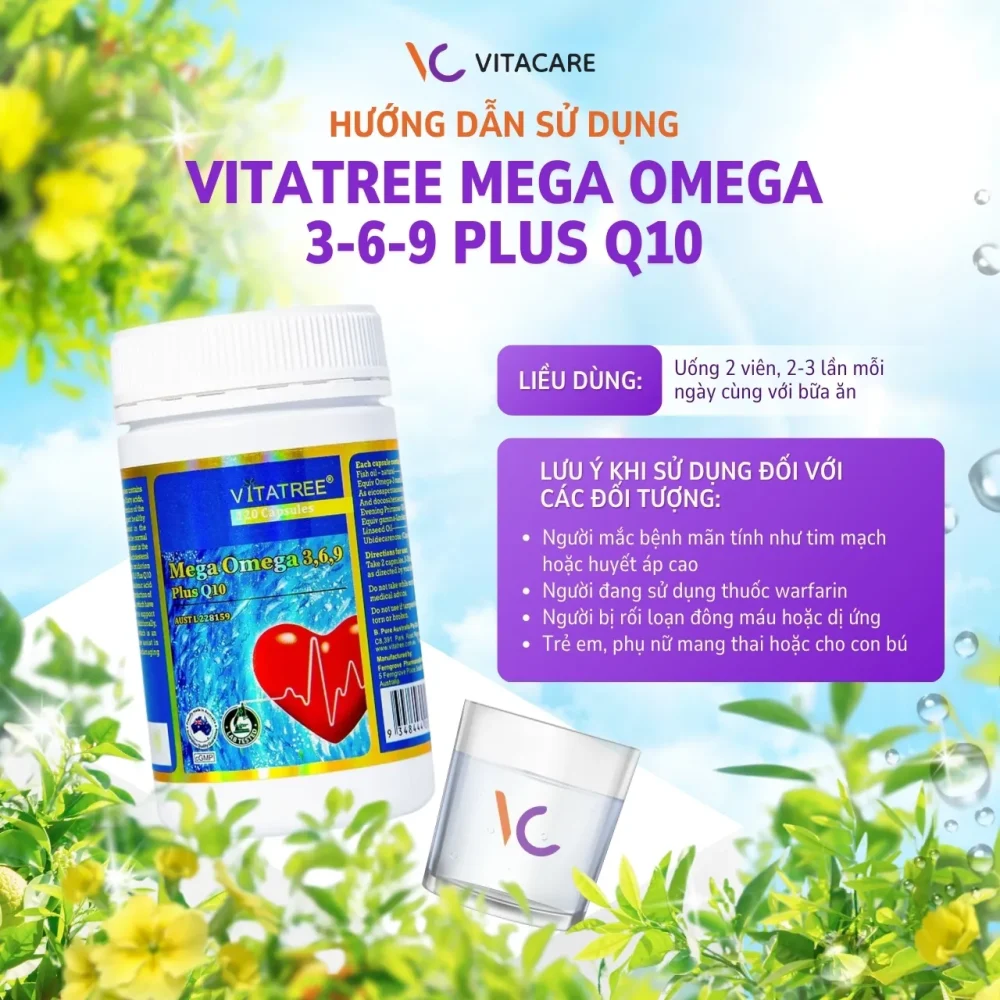 Cách dùng Vitatree Omega 3-6-9 Plus CoQ10 và lưu ý đối tượng đặc biệt