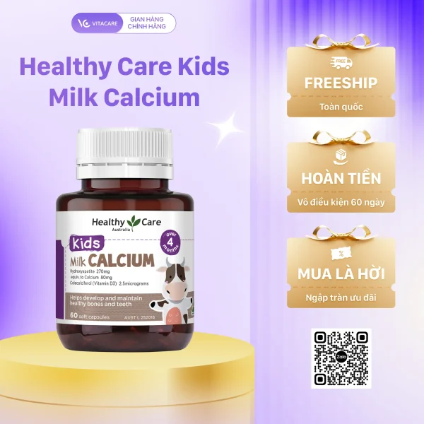 Viên uống canxi Milk Calcium Healthy Care 60 viên