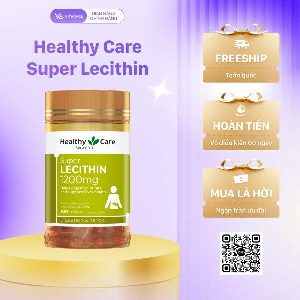 Viên Uống Mầm Đậu Nành Healthy Care Super Lecithin 1200mg