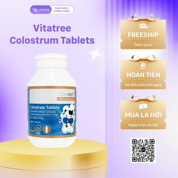 Viên sữa bò non Vitatree Colostrum Tablets
