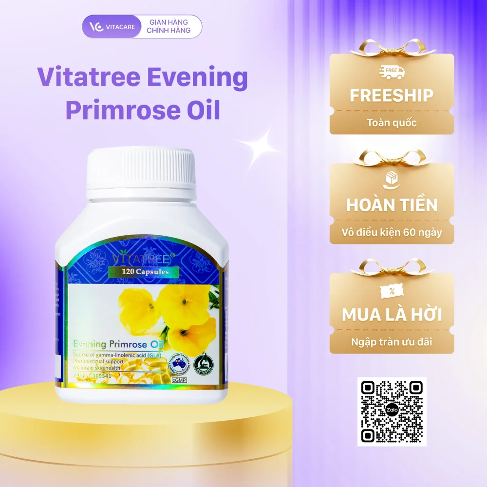 Tinh Dầu Hoa Anh Thảo Vitatree Evening Primrose Oil 100 Viên