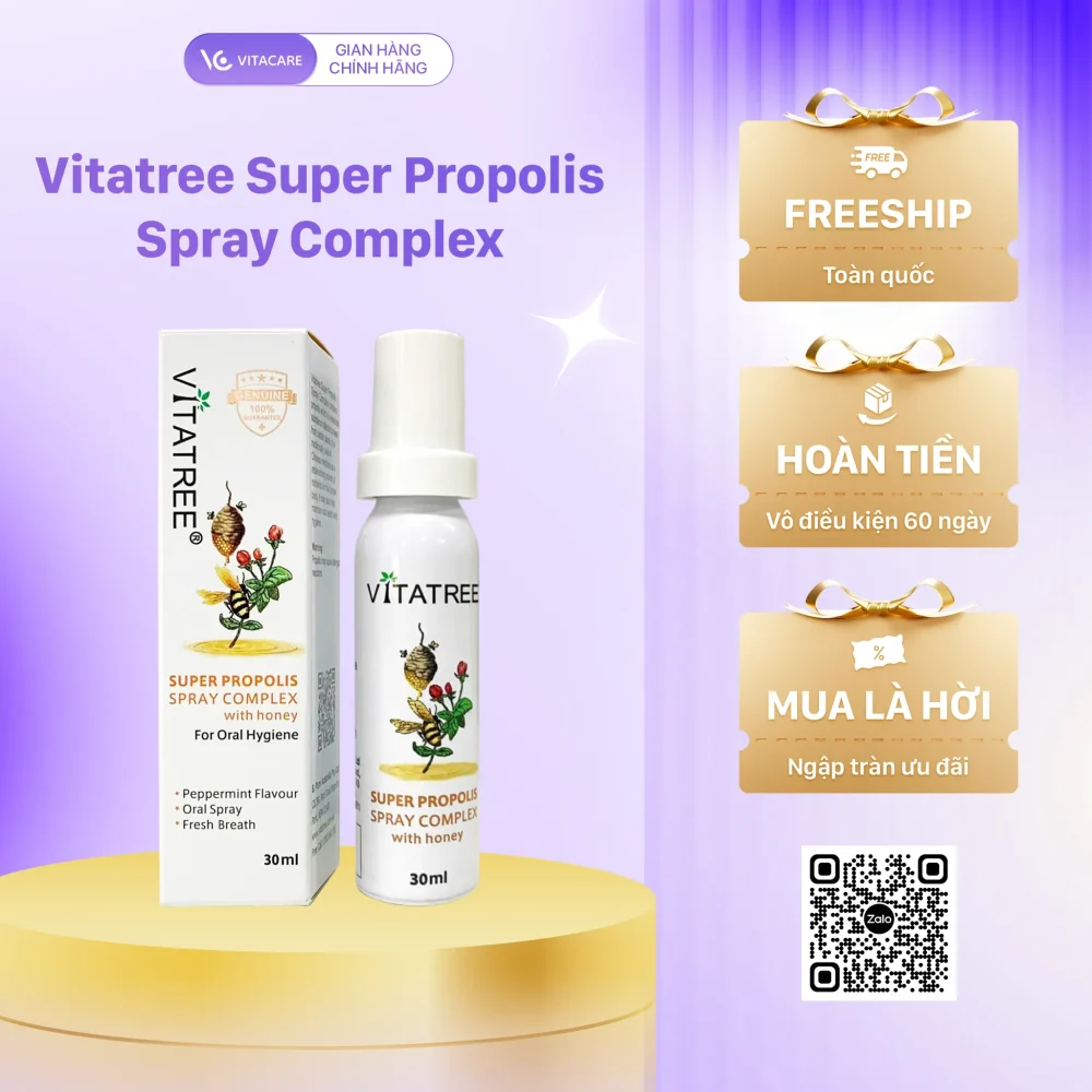 Xịt họng keo ong Vitatree Super Propolis Spray
