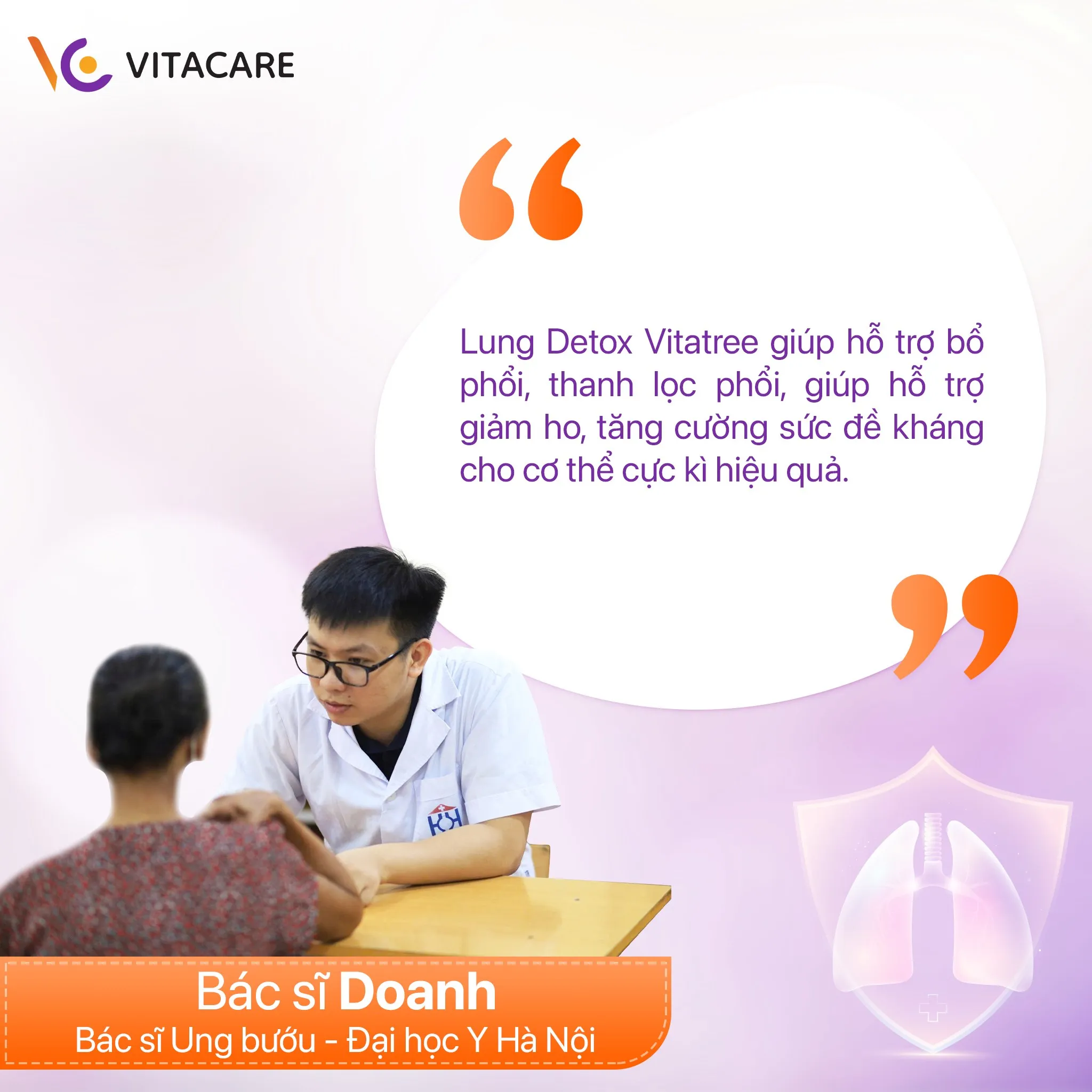 Bác sĩ khoa Ung bướu - Đại học y Hà Nội đánh giá về chất lượng Vitatree Lung Detox