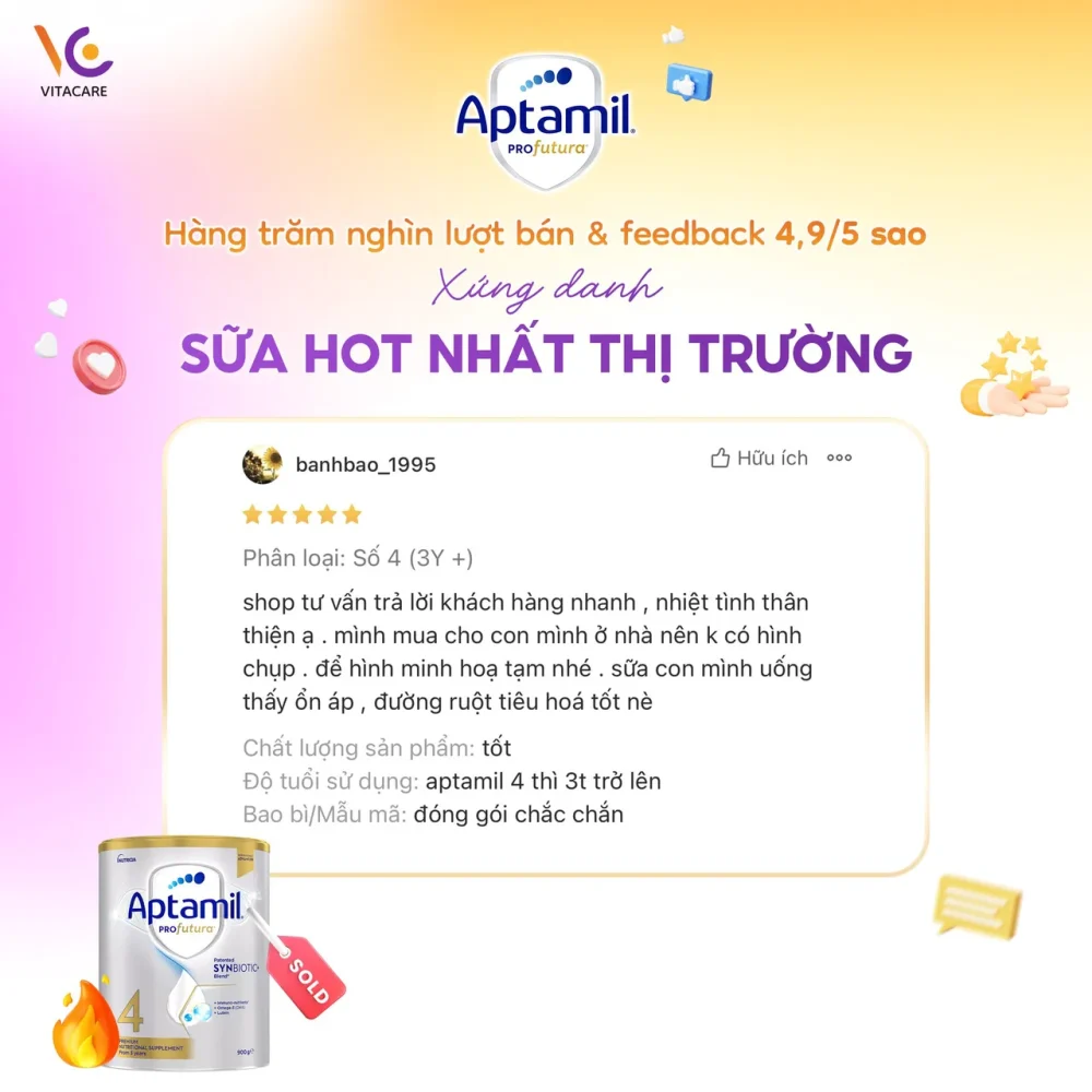 Sữa Aptamil Profutura số 4 cho trẻ em, hỗ trợ phát triển toàn diện.