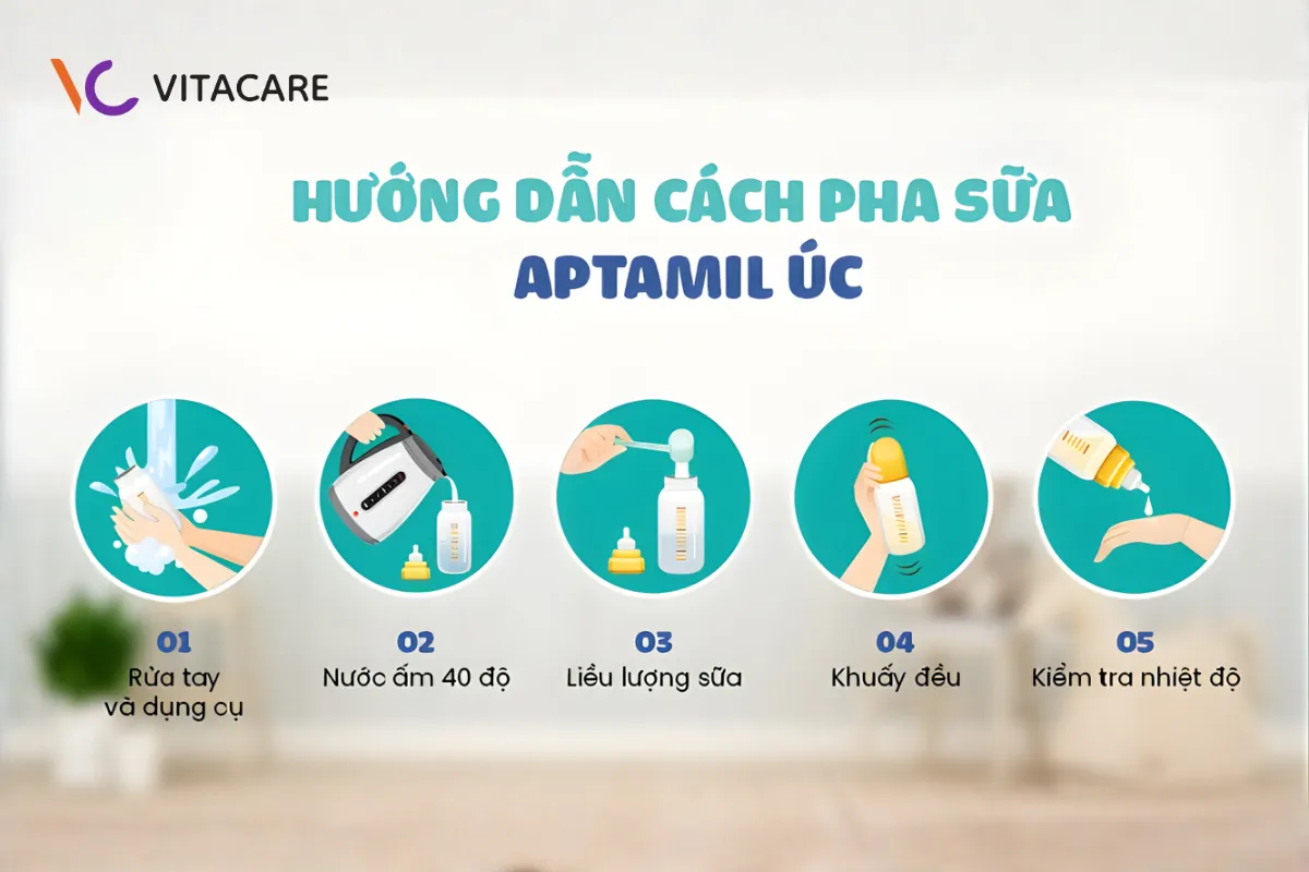 Hướng dẫn quy trình pha sữa Aptamil Úc đúng chuẩn Hướng dẫn quy trình pha sữa Aptamil Úc đúng chuẩn