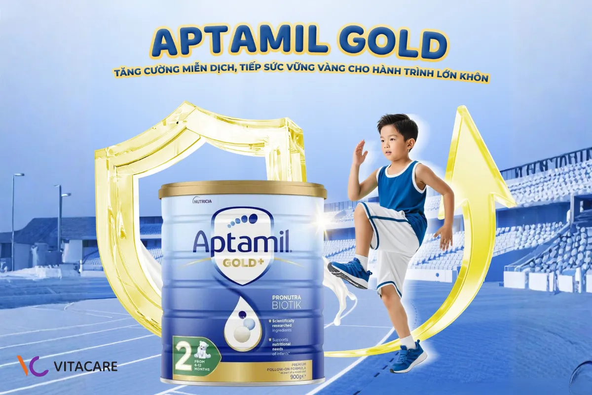 Aptamil Gold bổ sung hệ dưỡng chất đầy đủ, cân đối tăng cường miến dịch cho bé Aptamil Gold bổ sung hệ dưỡng chất đầy đủ, cân đối tăng cường miến dịch cho bé