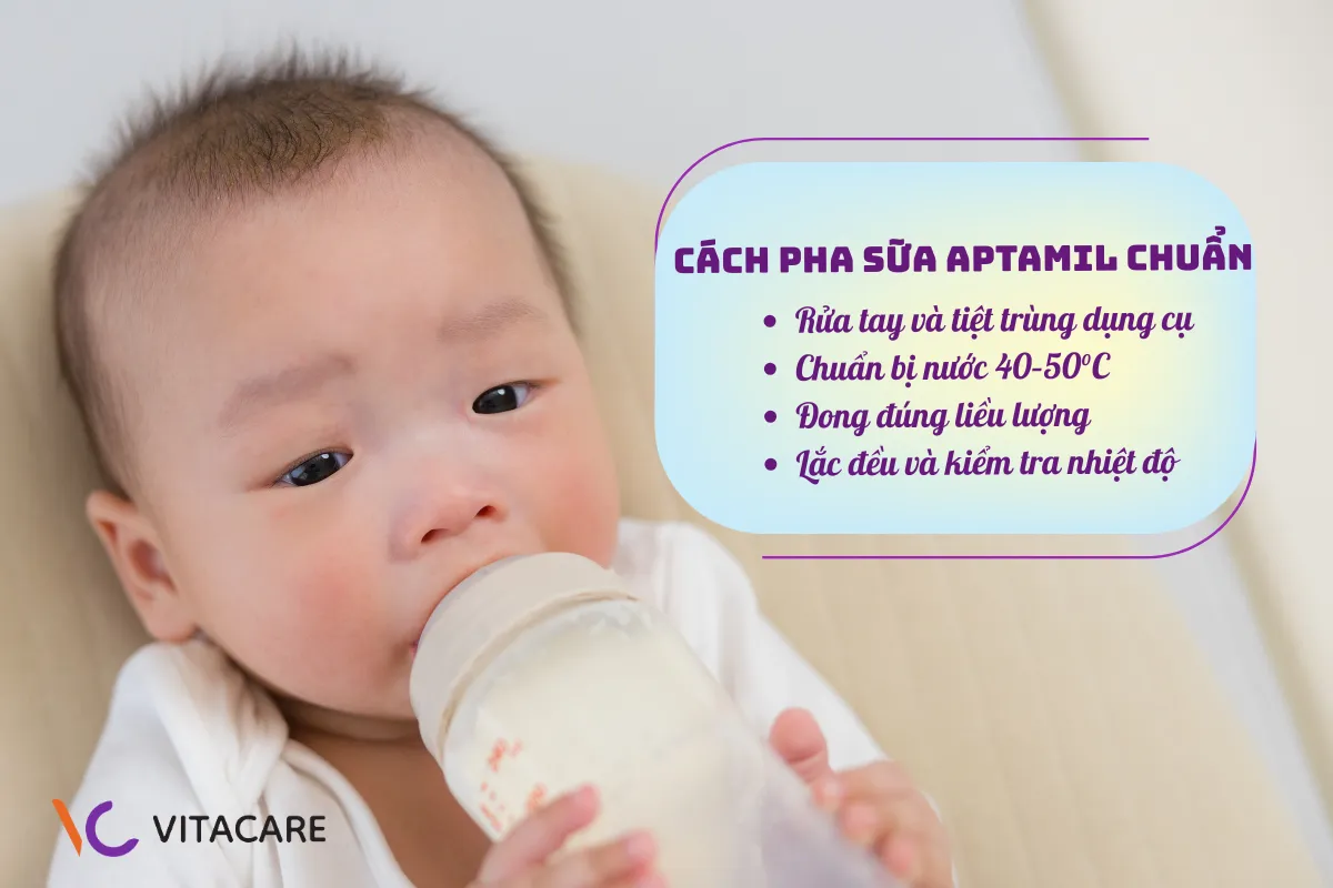 Cách pha sữa Aptamil chuẩn 