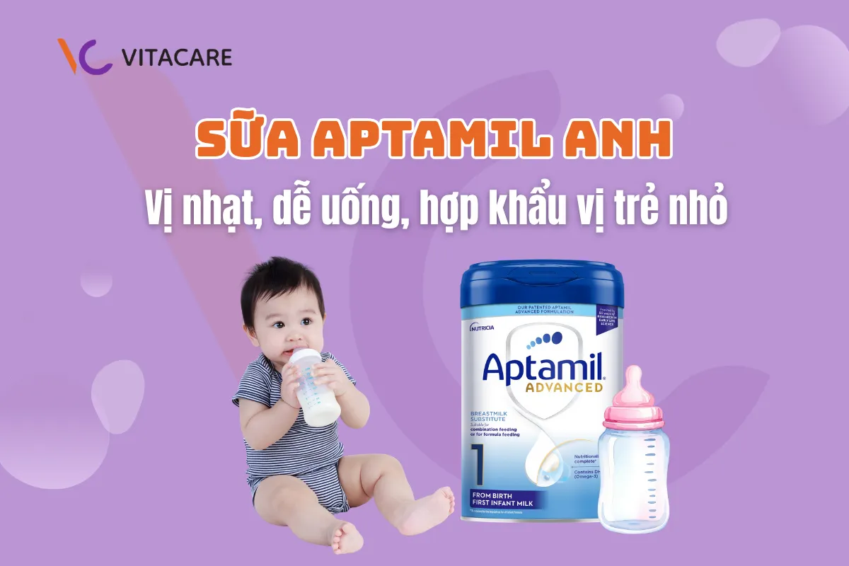 Sữa Aptamil Anh vị nhạt, dễ uống, hợp khẩu vị trẻ nhỏ Sữa Aptamil Anh vị nhạt, dễ uống, hợp khẩu vị trẻ nhỏ
