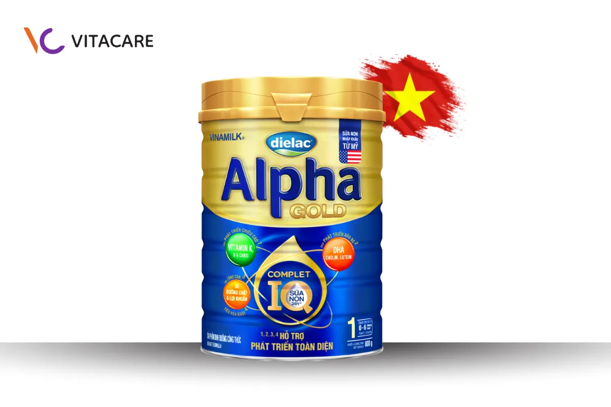 Sữa công thức cho bé sơ sinh Dielac Alpha Gold IQ số 1 Sữa công thức cho bé sơ sinh Dielac Alpha Gold IQ số 1