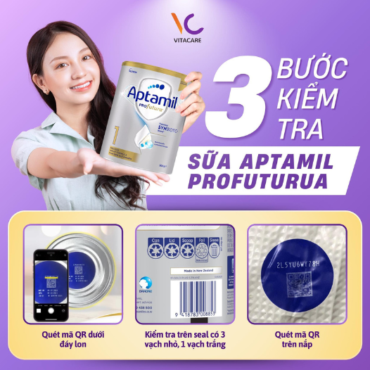 3 bước kiểm tra sản phẩm sữa Aptamil Úc chính hãng thông quang QR code chống giả 3 bước kiểm tra sản phẩm sữa Aptamil Úc chính hãng thông quang QR code chống giả
