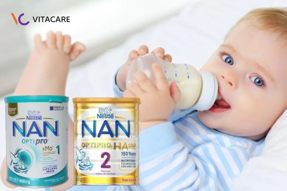 Sữa Nan bổ sung DHA + ARA (acid arachidonic) giúp phát triển não bộ và mắt Sữa Nan bổ sung DHA + ARA (acid arachidonic) giúp phát triển não bộ và mắt