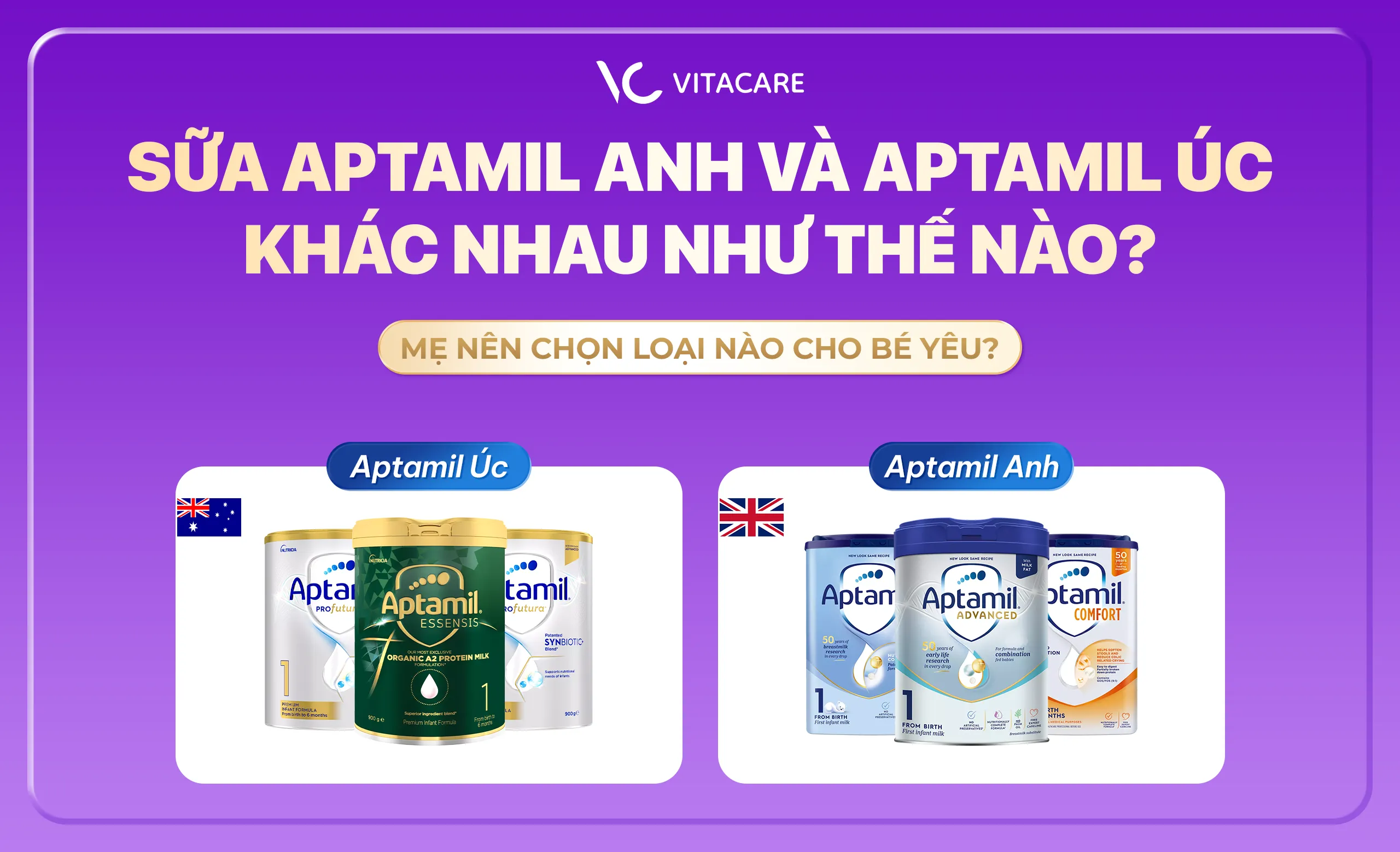 So sánh Aptamil Anh và Úc chi tiết