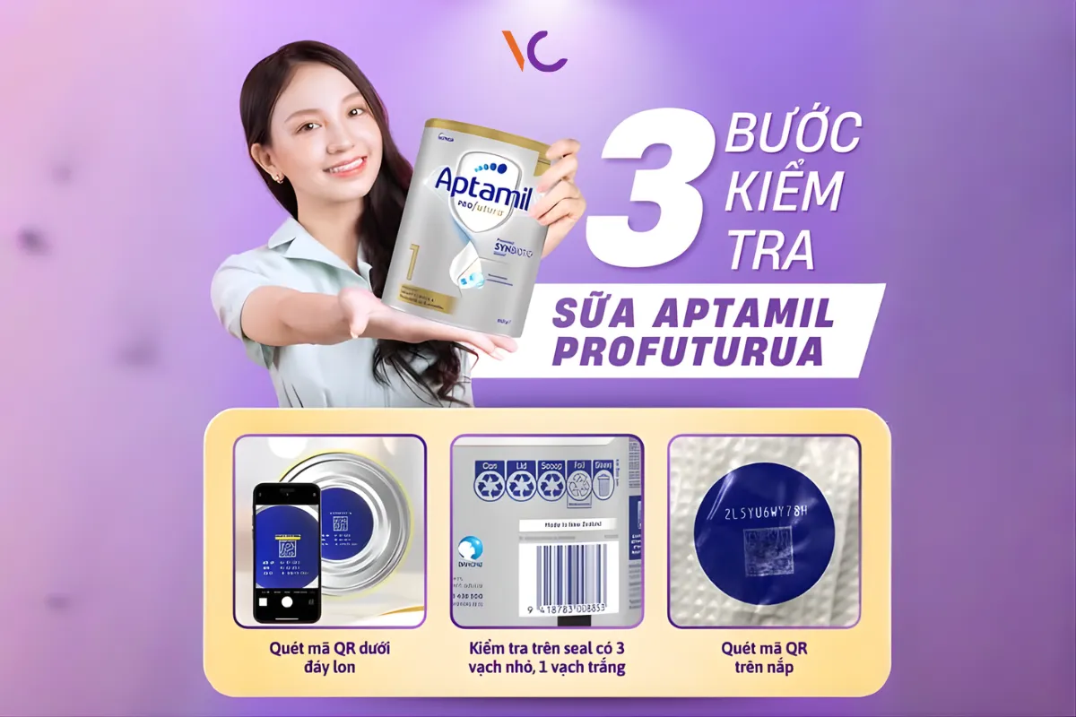 3 bước kiểm tra sữa Aptamil chính hãng 