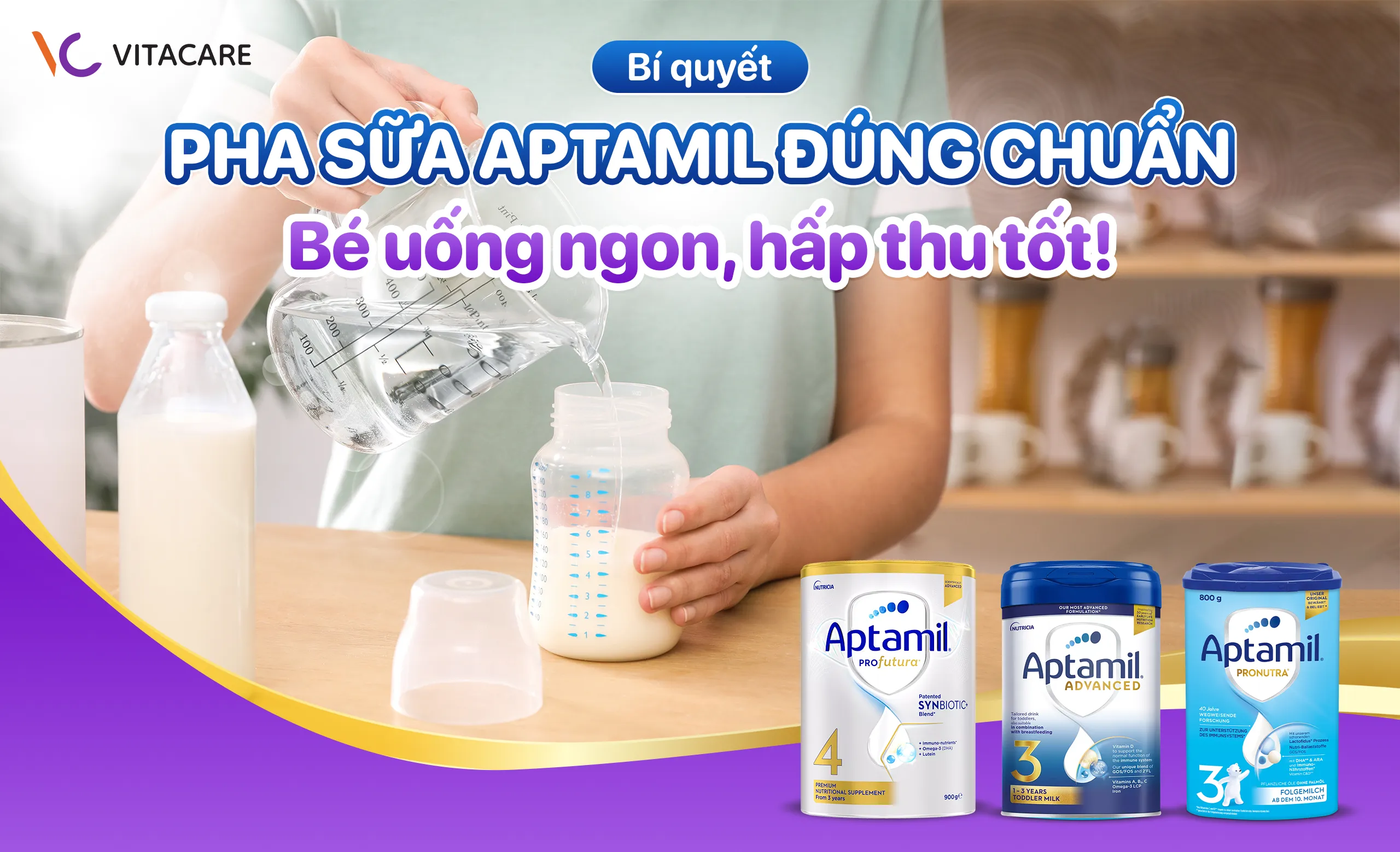 Cách pha sữa aptamil