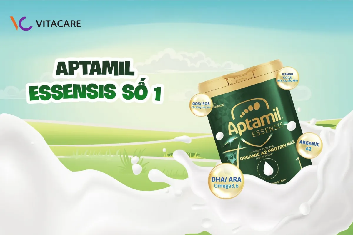 Aptamil Essensis với nguồn đạm A2 tinh khiết, sữa cực kỳ dễ tiêu hóa Aptamil Essensis với nguồn đạm A2 tinh khiết, sữa cực kỳ dễ tiêu hóa
