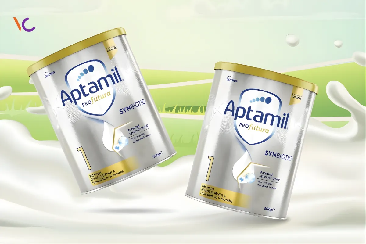 Aptamil Profutura Úc có thiết kế hộp thiếc màu vàng - bạc sang trọng