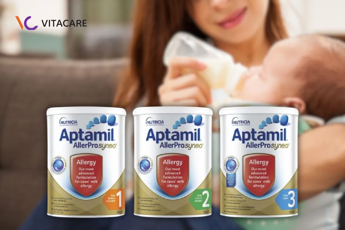 Aptamil AllerPro Syneo chứa đạm sữa bò thủy phân hoàn toàn, giảm nguy cơ dị ứng