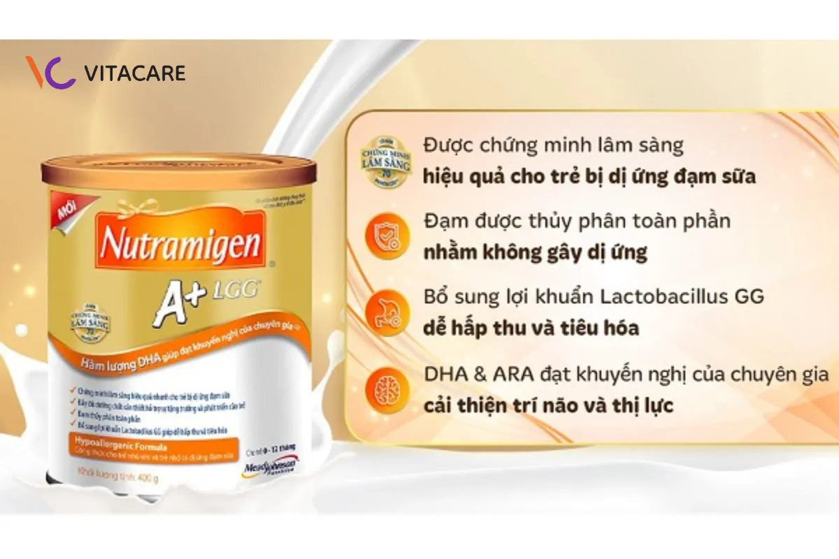 Sữa bột Nutramigen A+ Lgg giải pháp hàng đầu cho bé dị ứng đạm bò Sữa bột Nutramigen A+ Lgg giải pháp hàng đầu cho bé dị ứng đạm bò
