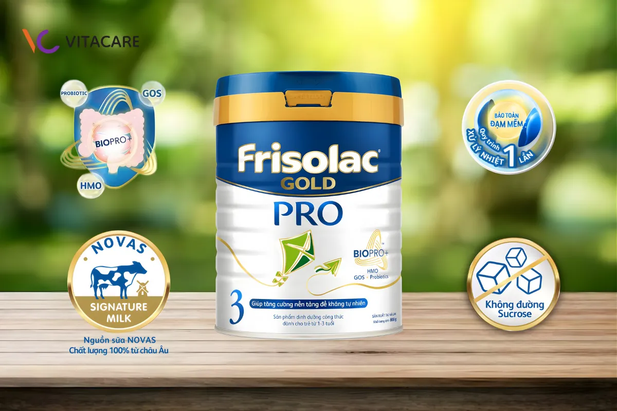 Sữa công thức không chứa đậu nành Frisolac Gold Pro với công nghệ LockNutri® Sữa công thức không chứa đậu nành Frisolac Gold Pro với công nghệ LockNutri®