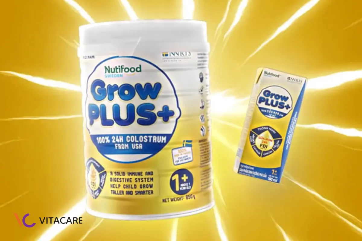 Sữa Nutifood GrowPLUS+ vàng vị ngọt tự nhiên, dễ uống Sữa Nutifood GrowPLUS+ vàng vị ngọt tự nhiên, dễ uống