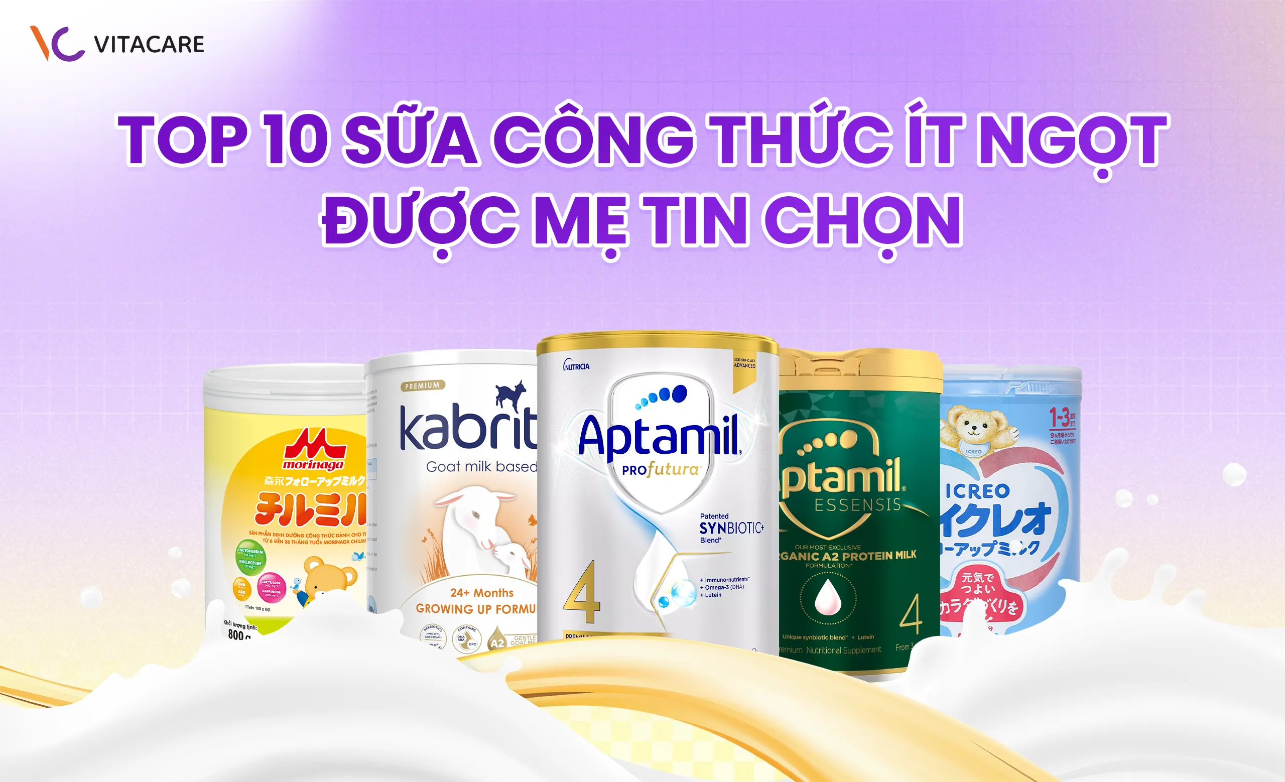 Sữa công thức nào ít ngọt