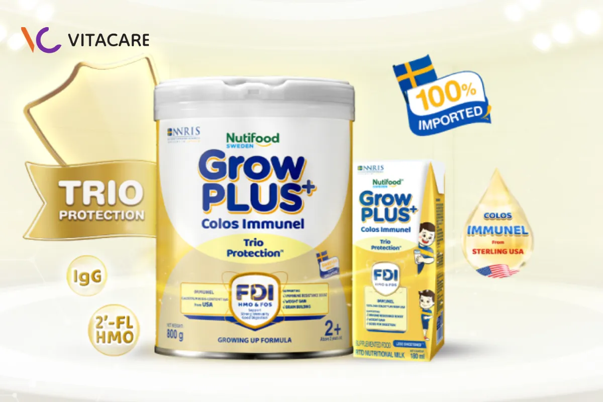 Nutifood GrowPLUS+ Colos Immunel 0+ giúp bé tăng đề kháng tự nhiên Nutifood GrowPLUS+ Colos Immunel 0+ giúp bé tăng đề kháng tự nhiên