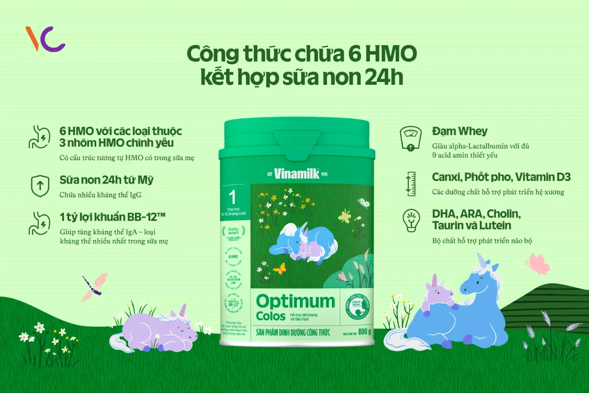 Vinamilk Optimum Colos Số 1 tăng đề kháng nhờ 6 loại HMO Vinamilk Optimum Colos Số 1 tăng đề kháng nhờ 6 loại HMO