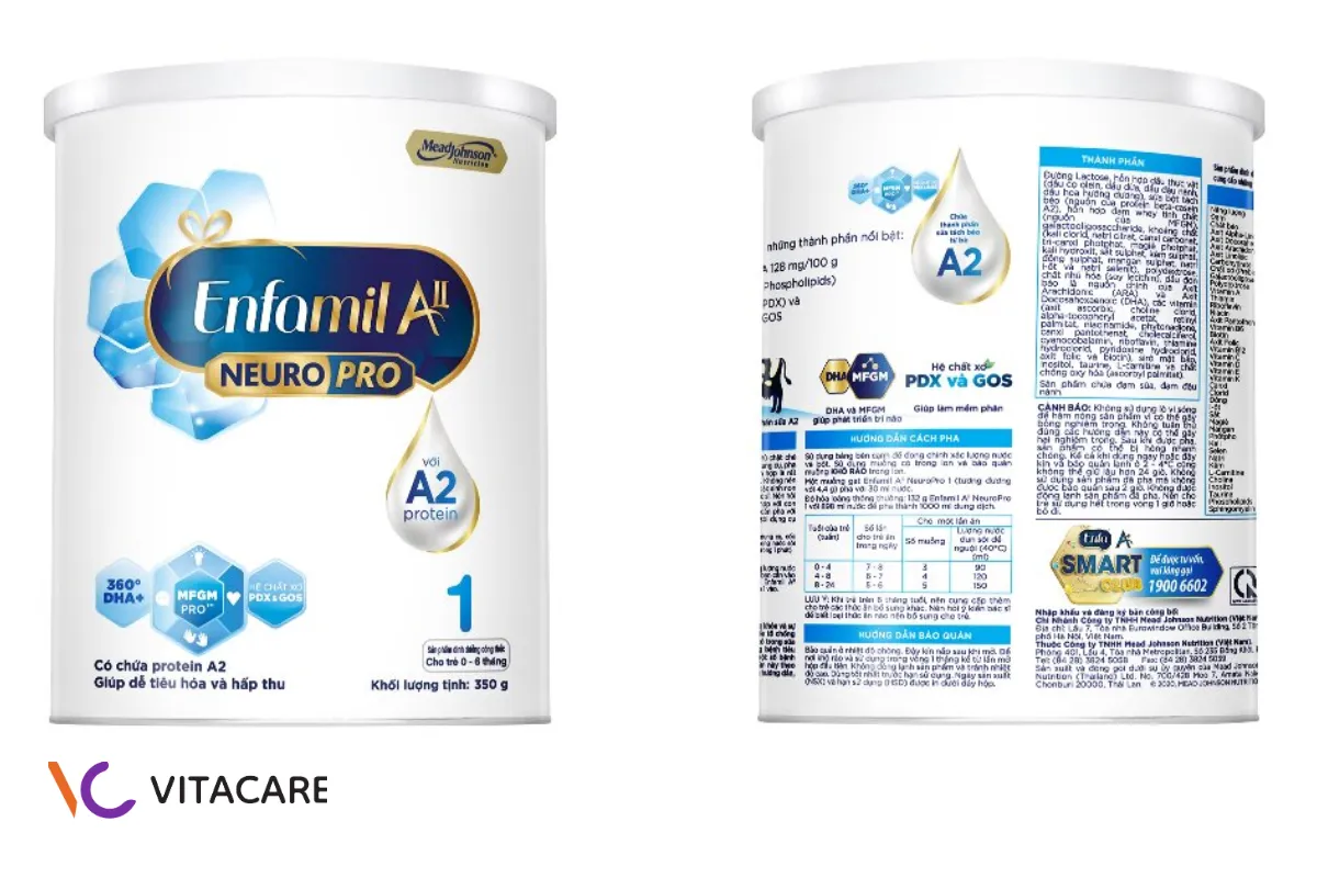 Enfamil A2 NeuroPro số 1 với đạm A2 dễ tiêu hóa cho trẻ sơ sinh Enfamil A2 NeuroPro số 1 với đạm A2 dễ tiêu hóa cho trẻ sơ sinh