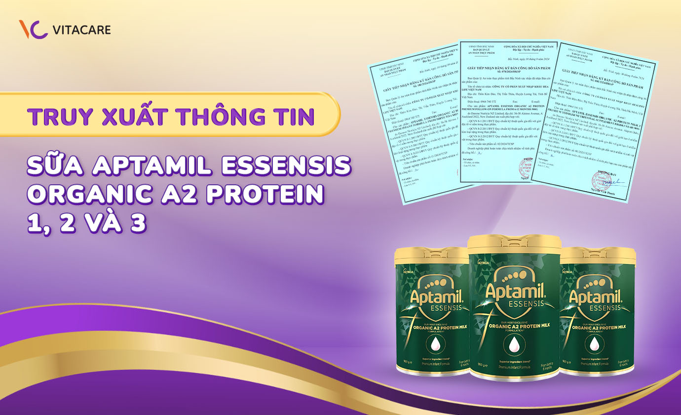 Truy Xuất Thông Tin Sữa Aptamil Essensis Organic A2 Protein 1, 2 và 3