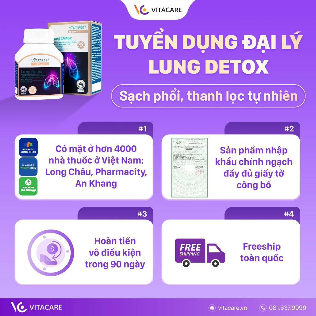 Cơ hội kinh doanh bền vững với Vitatree Lung Detox do VitaCare phân phối