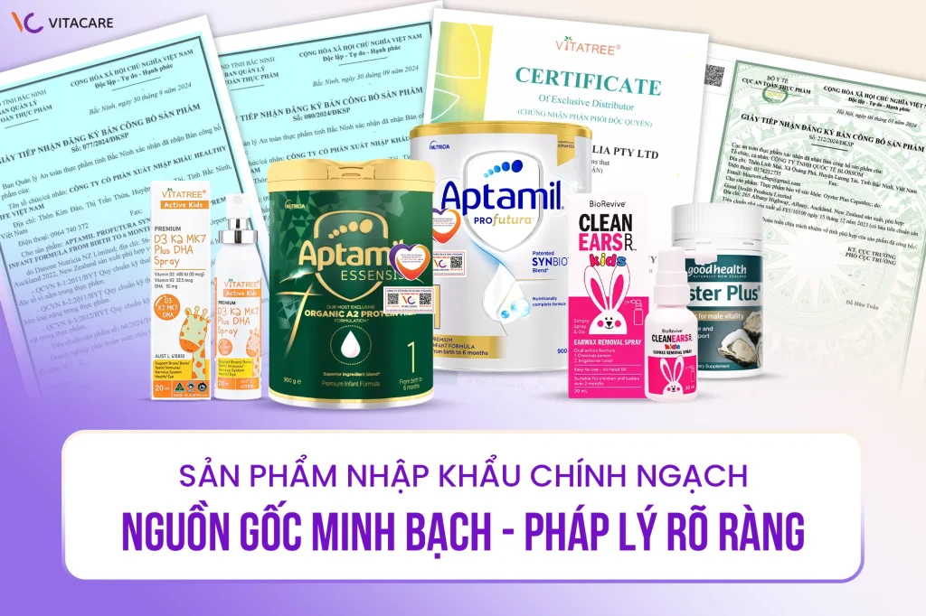 Sản phẩm nhập khẩu chính ngạch, giấy tờ đầy đủ