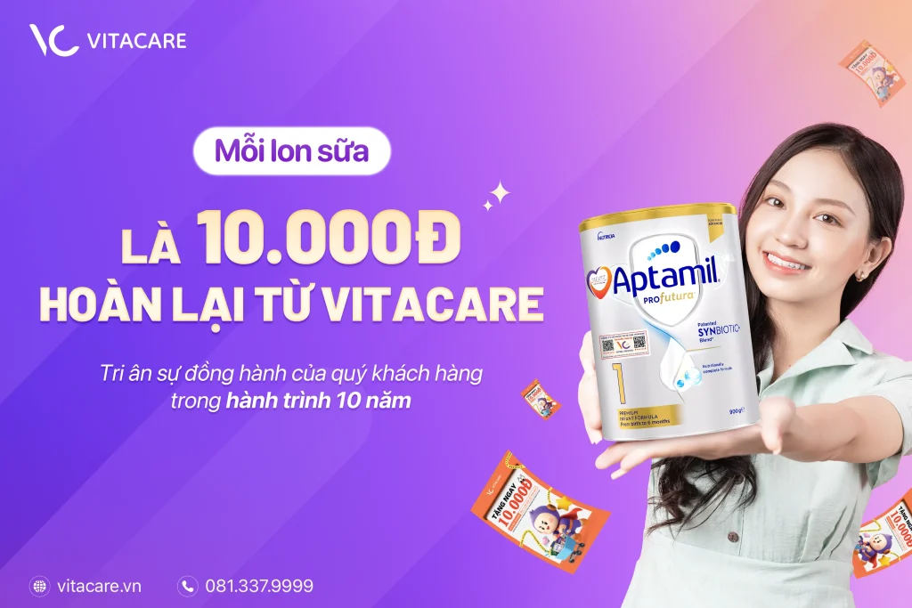 Mỗi lon sữa là 10.000đ hoàn lại từ VitaCare