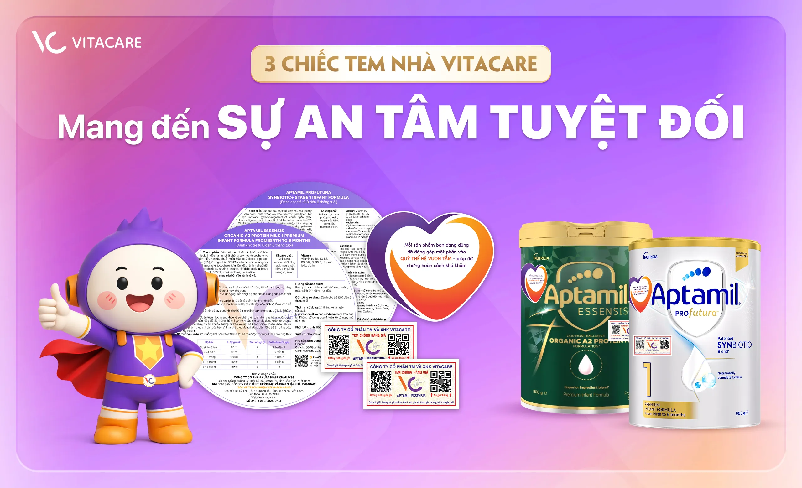 VitaCare và 3 chiếc tem thể hiện sự "Trách nhiệm" trên mỗi sản phẩm