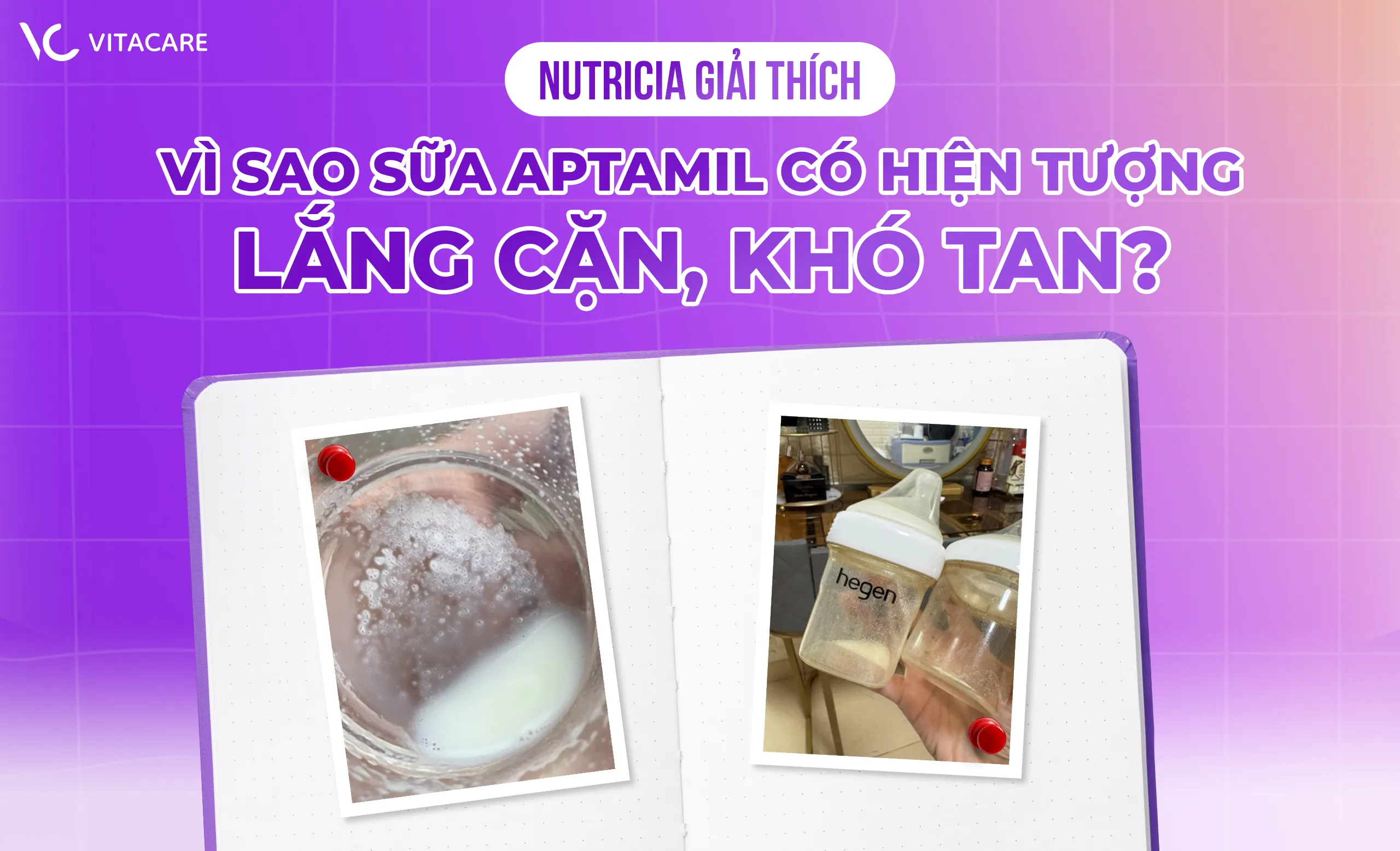 Giải thích hiện tượng sữa Aptamil lắng cặn, không tan hết