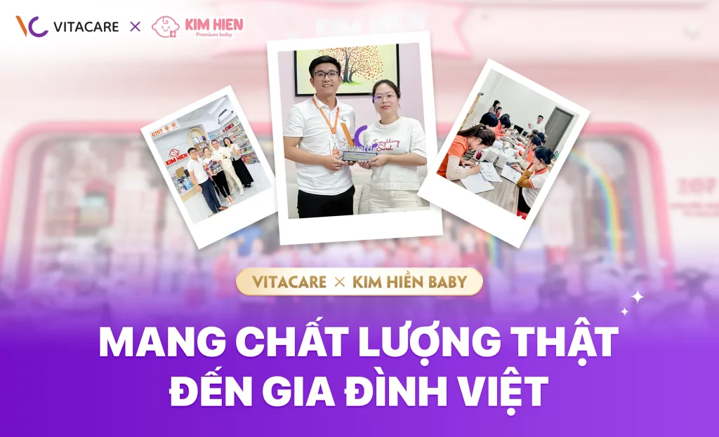 VitaCare đi gặp và tặng quà đối tác Kim Hiền Baby