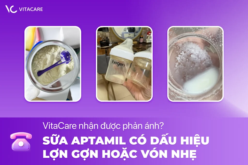 Hiện tượng sữa Aptamil có dấu hiệu lợn cợn hoặc vón nhẹ