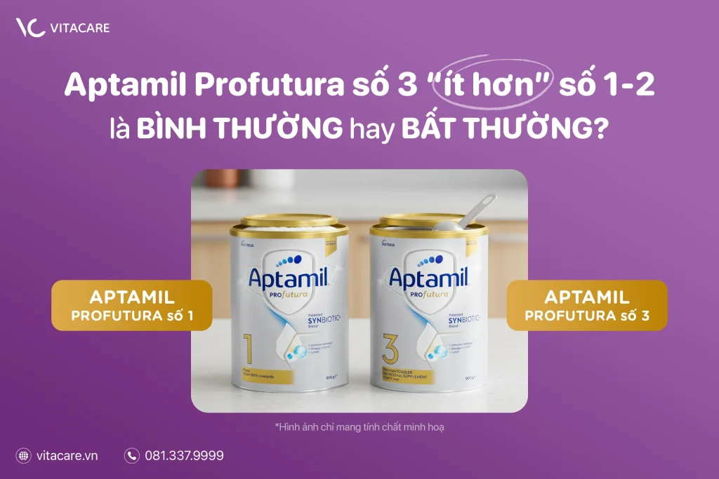 Tại sao hộp sữa Aptamil Profutura số 3 “ít hơn” số 1 và số 2