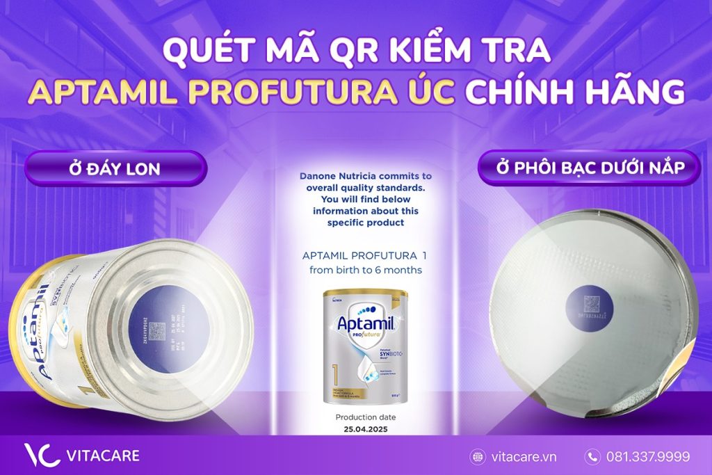 Quét mã QR kiểm tra Aptamil Profutura chính hãng